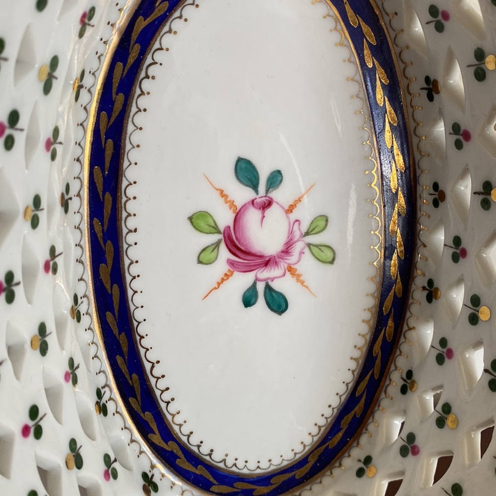 Hand Painted Porcelain Decorative Basket - Picture 13 of 13